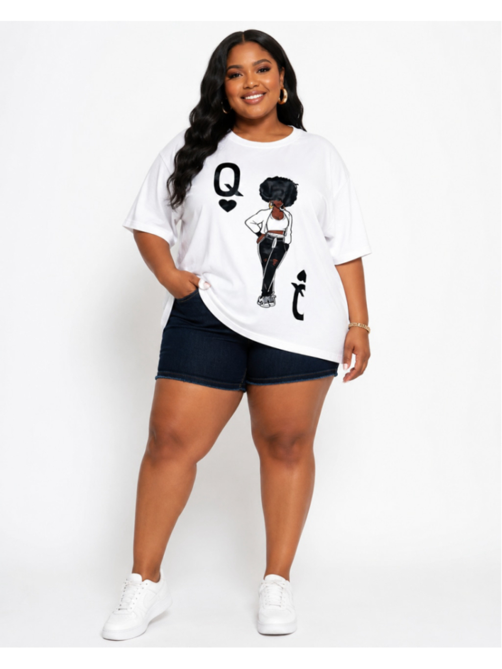 Shein Women's Plus Size 2XL Queen Graphic Short Sleeve T-Shirt NWT